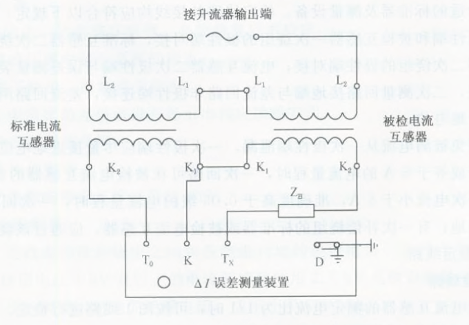 電流傳感器的角差、比差及復合誤差的微差法檢定線(xiàn)路圖