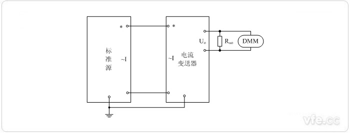 電壓輸出型電流變送器校準接線(xiàn)圖