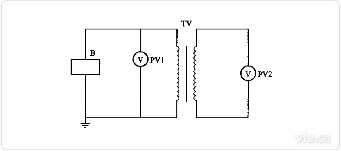 采用電壓互感器作標準器檢定數字高壓表的線(xiàn)路圖